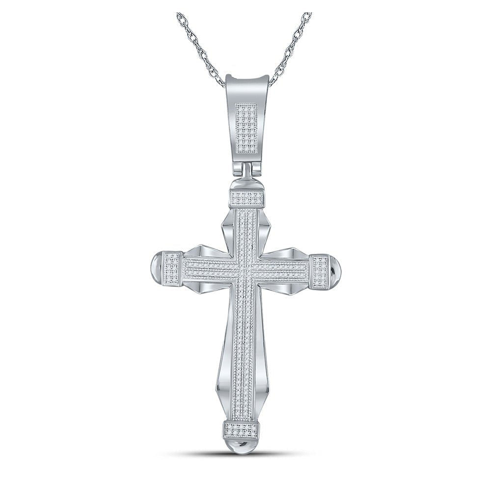 10kt White Gold Men's Diamond Cross Pendant - 1/2 Cttw | Splendid Jewellery - Splendid Jewellery