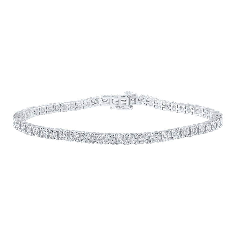 10kt White Gold Men's Diamond Link Bracelet - Captivating Elegance - Splendid Jewellery