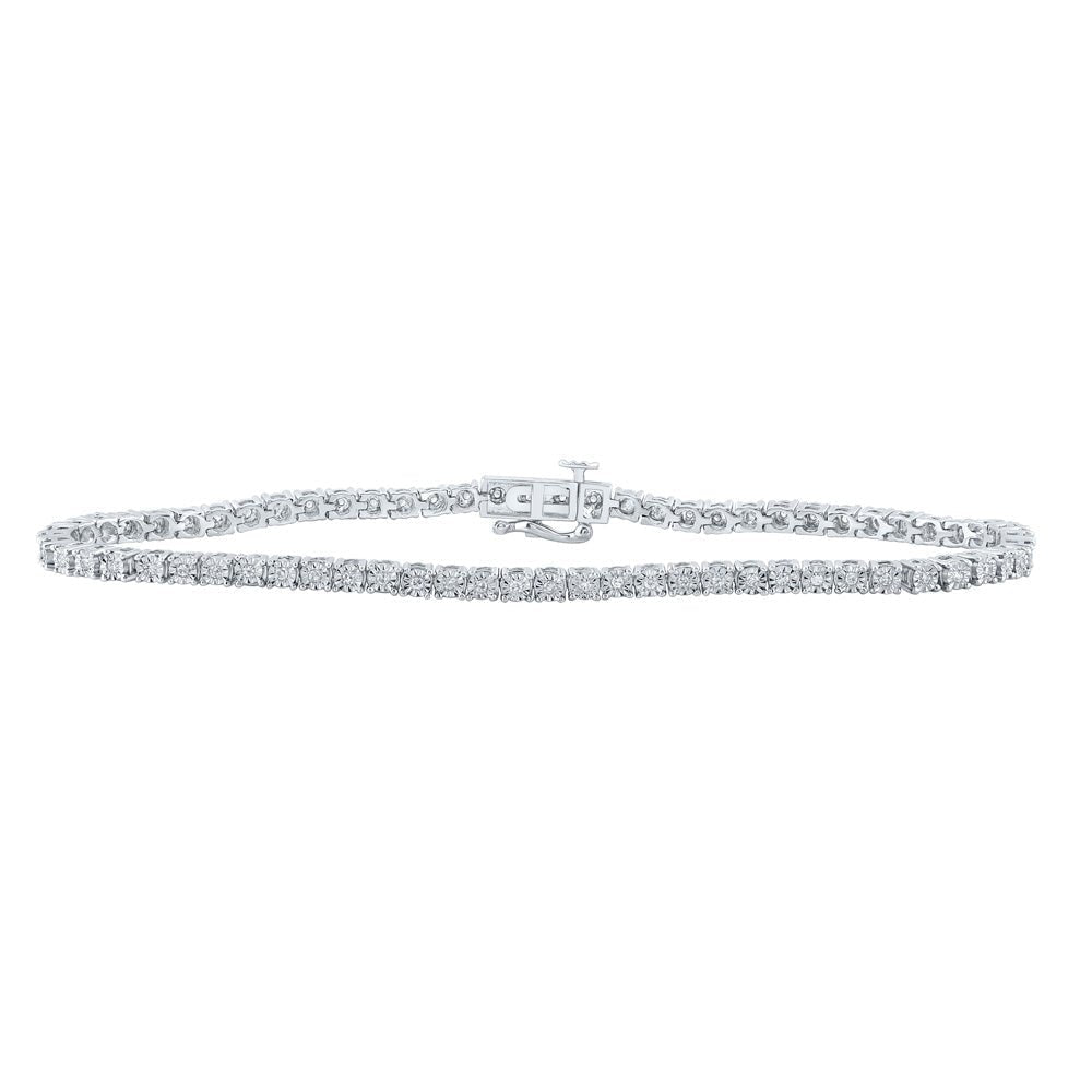 10kt White Gold Men's Diamond Single Row Link Bracelet - 1/2 Cttw | Splendid Jewellery - Splendid Jewellery