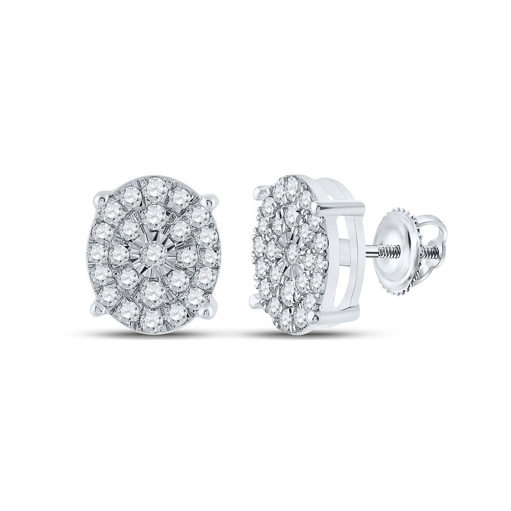 10kt White Gold Oval Diamond Earrings: Captivating Elegance in White Gold - Splendid Jewellery