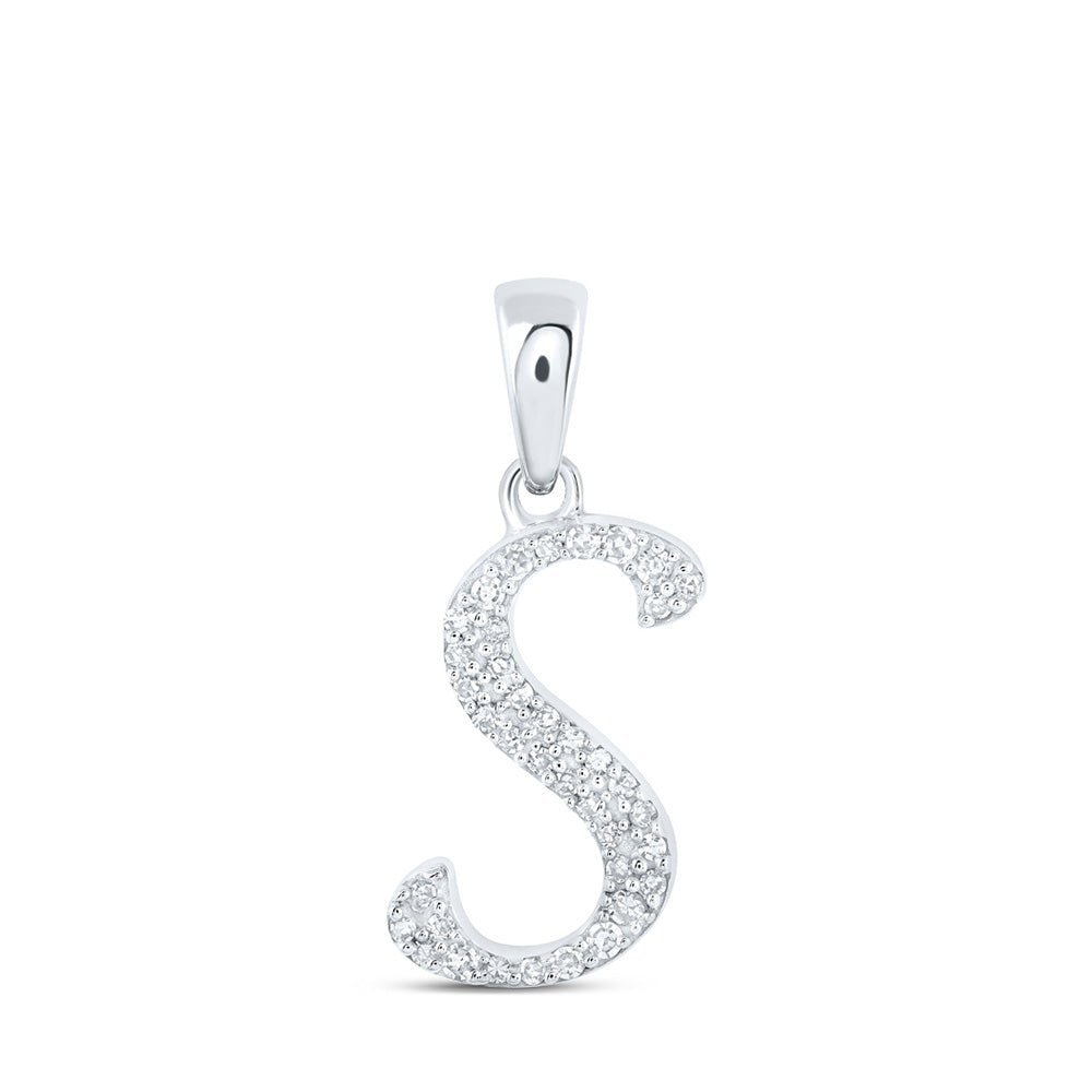 10kt White Gold Personalized Diamond Initial Pendant - Radiant and Meaningful Jewelry - Splendid Jewellery