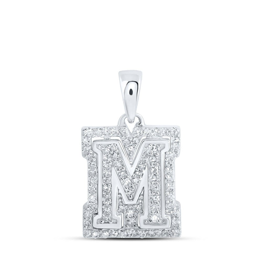 10kt White Gold Round Diamond Initial Pendant - Personalized Elegance at its Finest - Splendid Jewellery