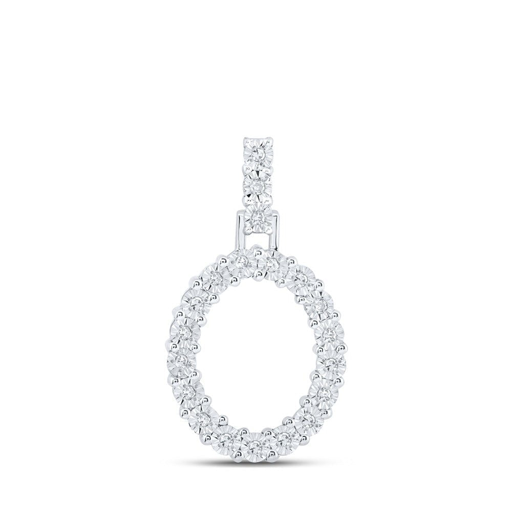10kt White Gold Round Diamond O Initial Letter Pendant: A Mesmerizing Symbol of Elegance and Personalized Style - Splendid Jewellery