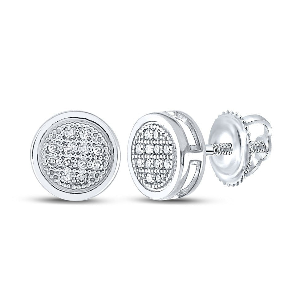 10kt White Gold Sparkling Diamond Circle Earrings - Splendid Jewellery