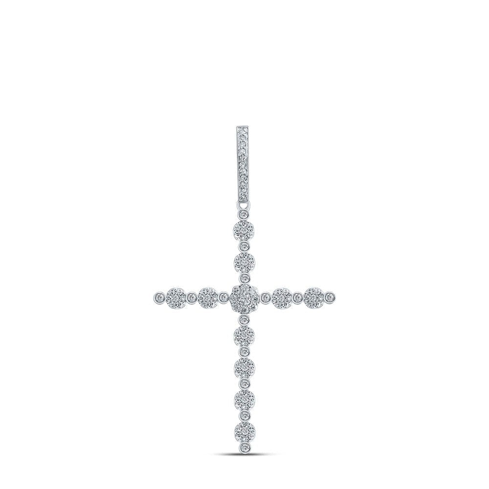 10kt White Gold Sparkling Diamond Cross Pendant - A Symbol of Elegance and Faith - Splendid Jewellery