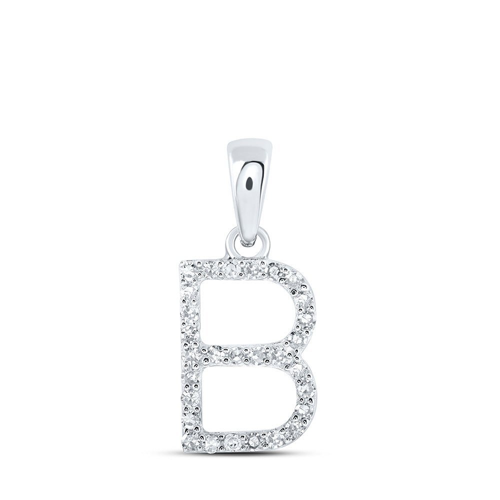 10kt White Gold Sparkling Diamond Initial Pendant - Splendid Jewellery