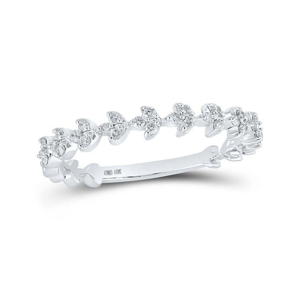 10kt White Gold Sparkling Diamond Stackable Band Ring - Splendid Jewellery