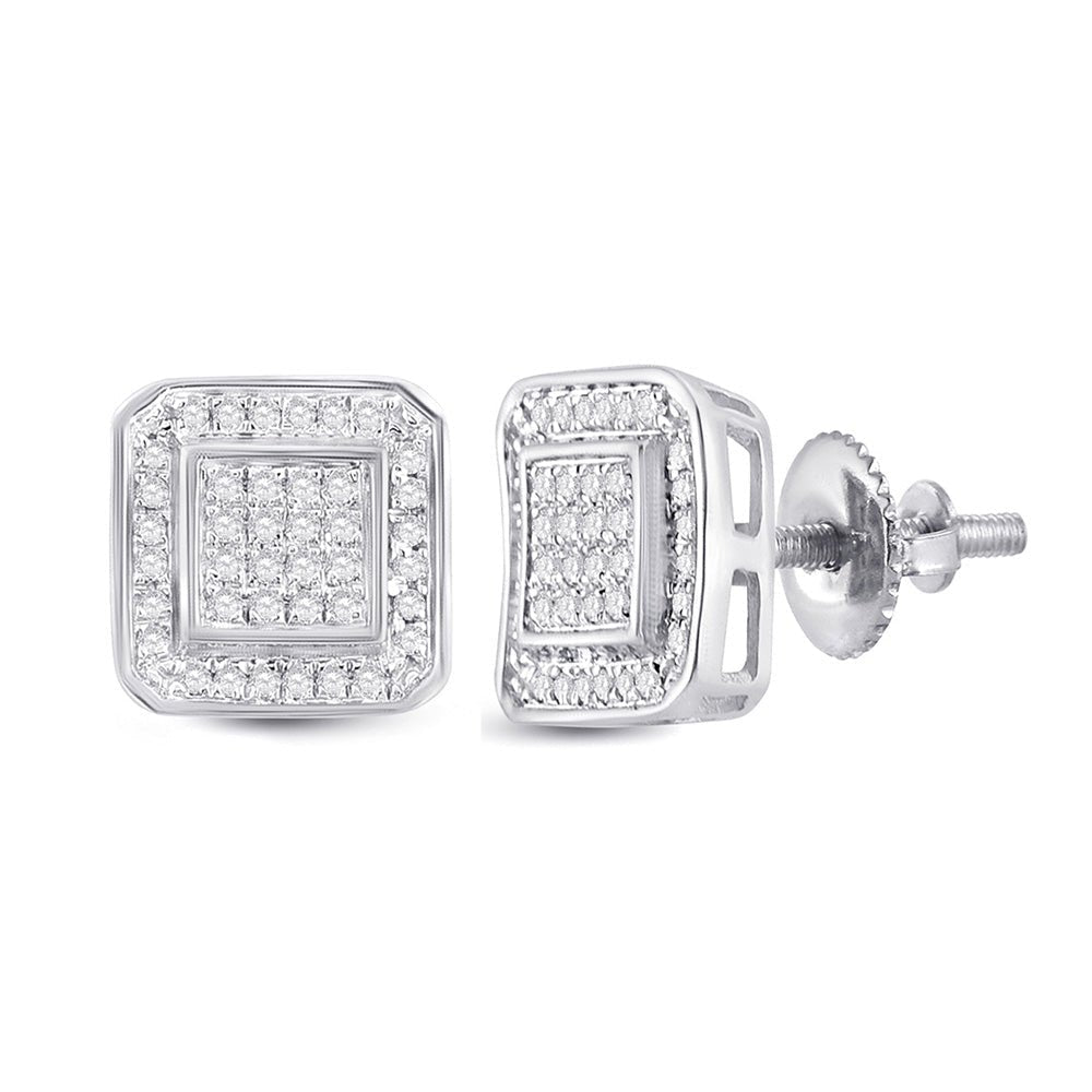 10kt White Gold Square Diamond Earrings - 1/4 Ct.t.w. - Splendid Jewellery