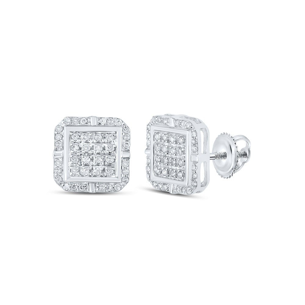 10kt White Gold Square Diamond Earrings: A Mesmerizing Blend of Elegance and Modernity - Splendid Jewellery