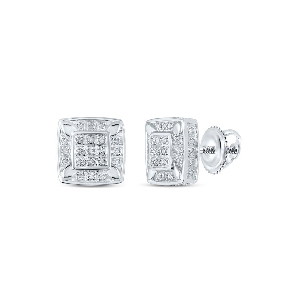 10kt White Gold Square Diamond Stud Earrings - Timeless Elegance by Splendid Jewellery - Splendid Jewellery