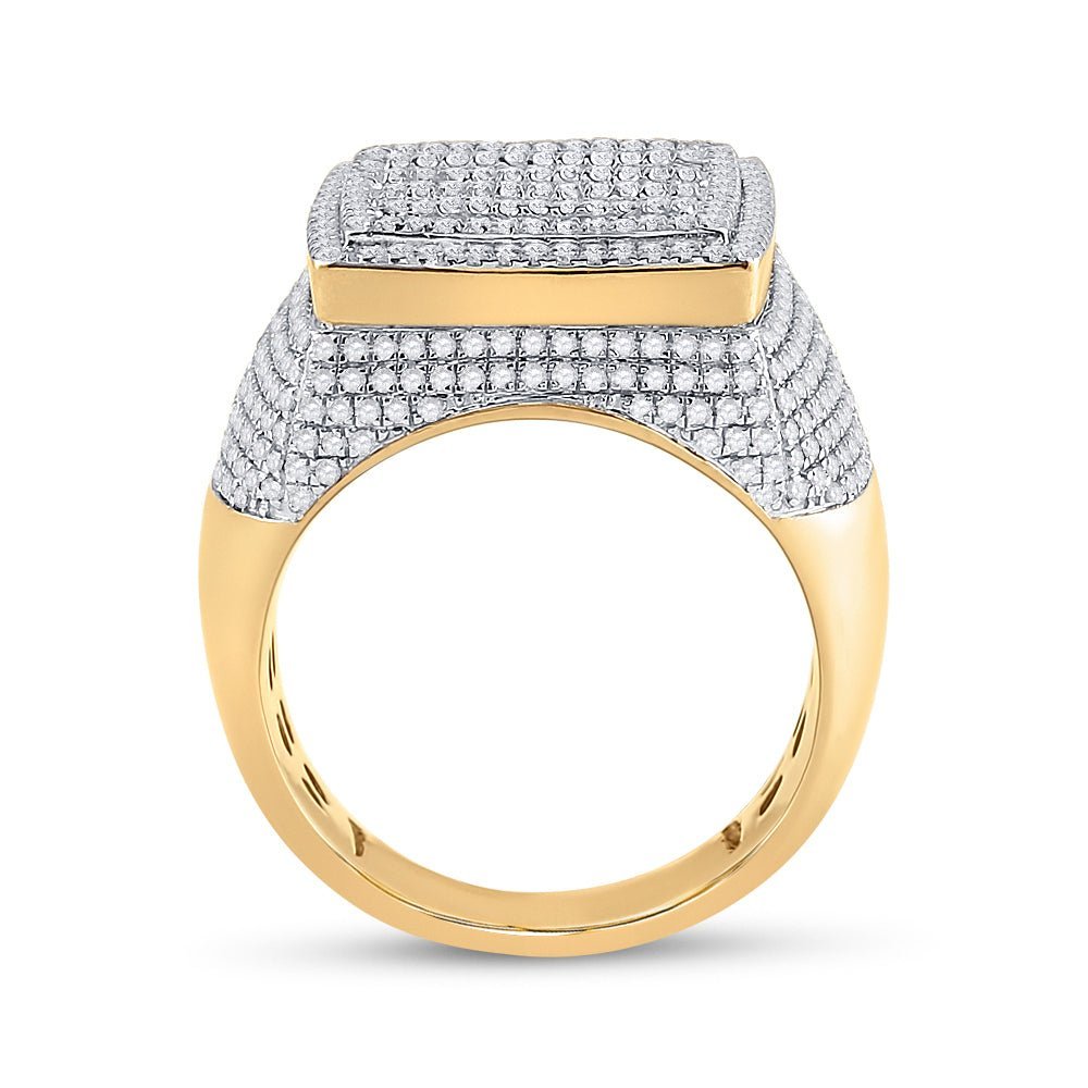 10kt Yellow Gold Baguette Diamond Square Ring - 2 Cttw - Splendid Jewellery