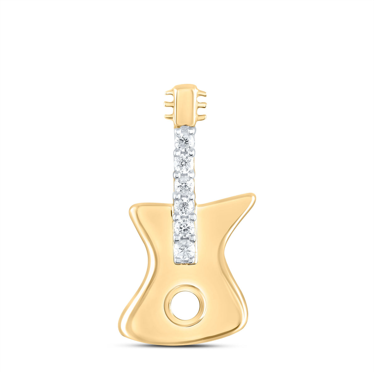 10kt Yellow Gold Diamond Electric Guitar Pendant | Splendid Melody - Splendid Jewellery