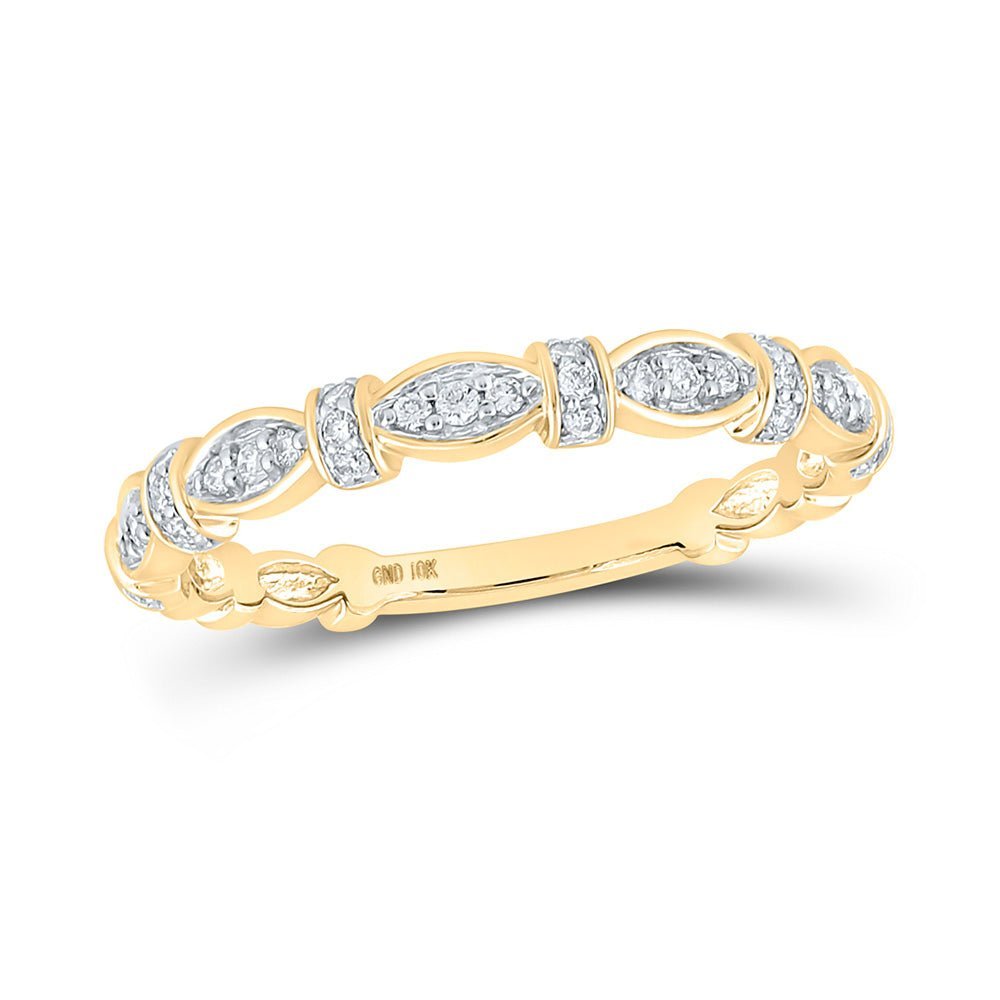 10kt Yellow Gold Diamond Elegance Stackable Band Ring - Splendid Jewellery