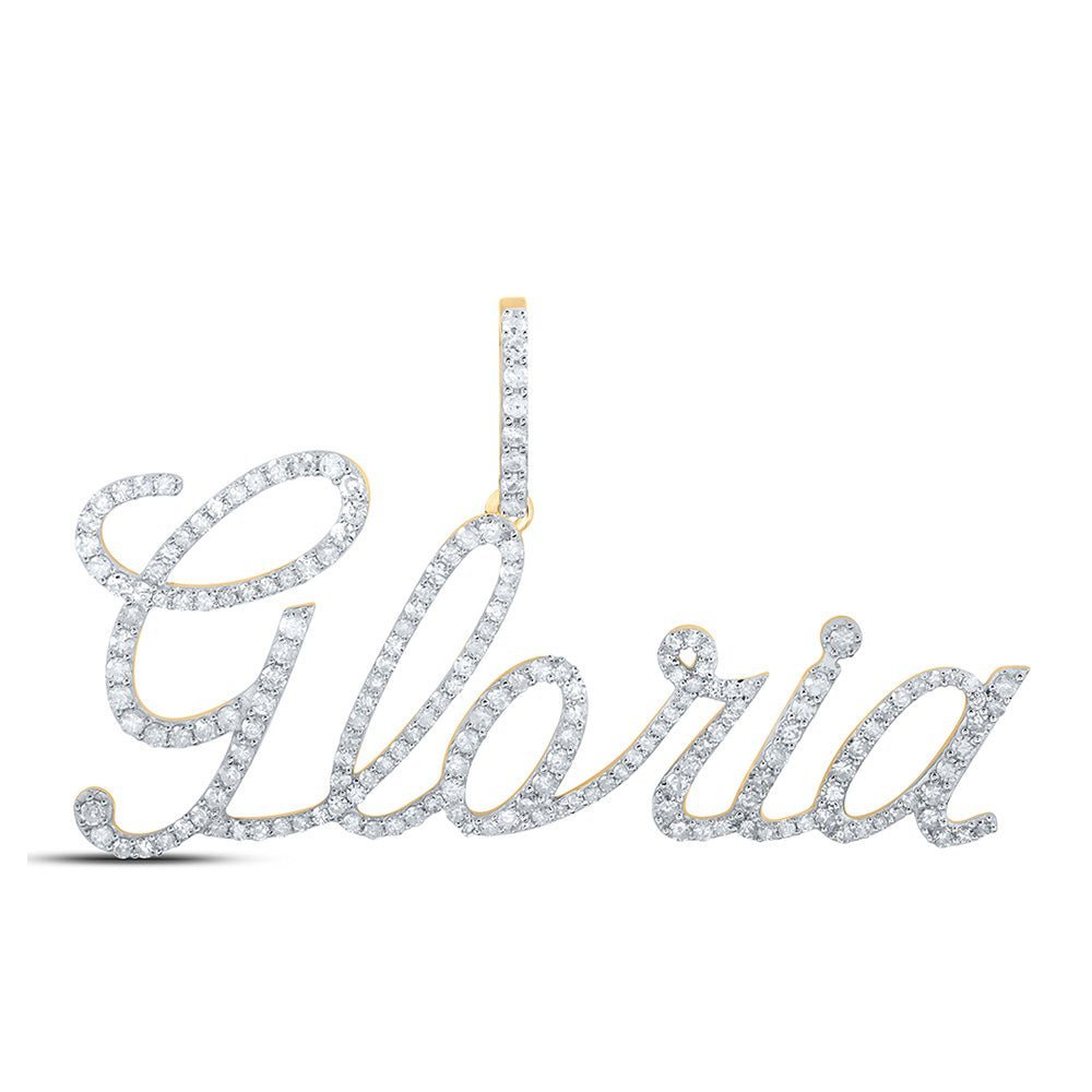 10kt Yellow Gold Diamond GLORIA Initial Pendant - Personalized Elegance at Its Finest - Splendid Jewellery