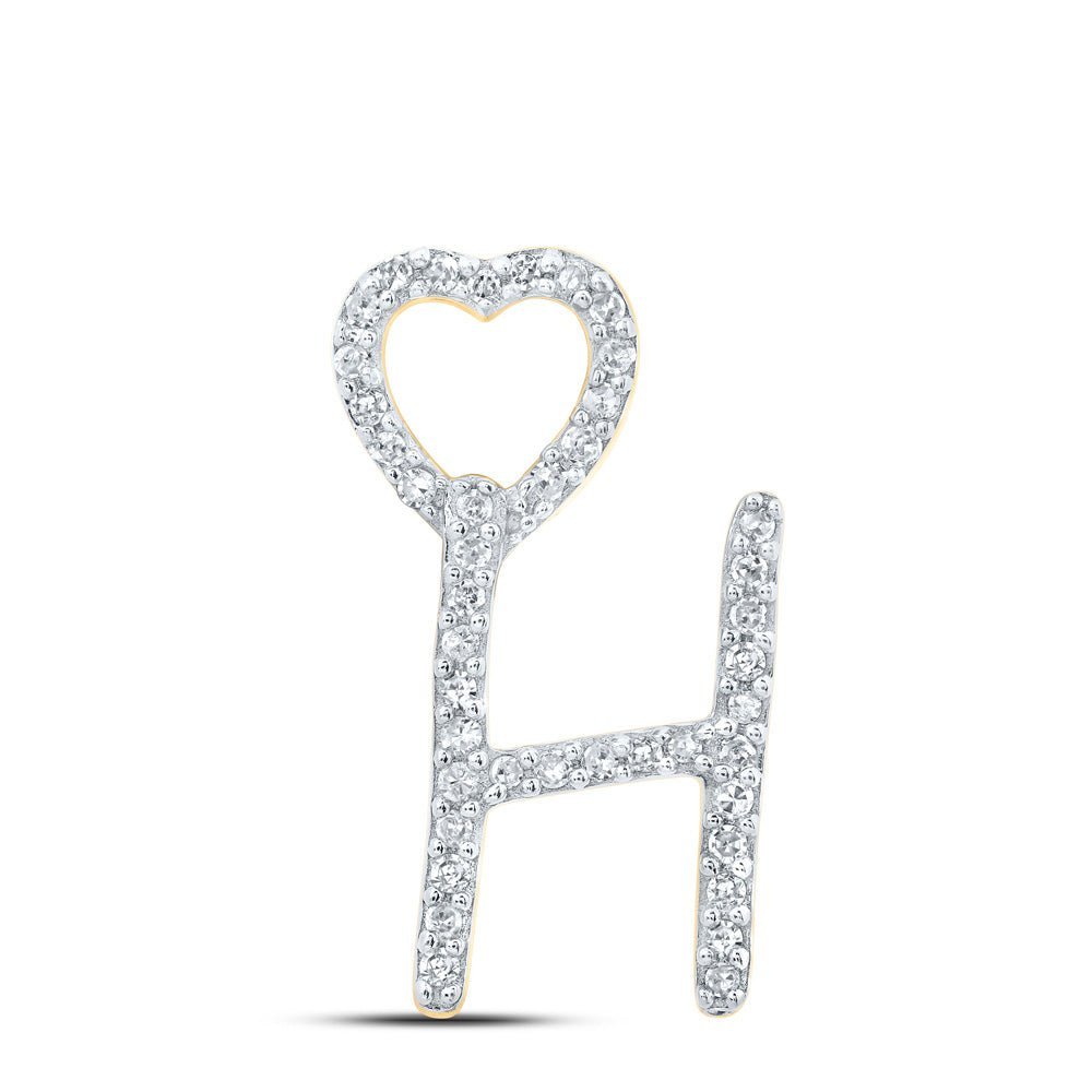 10kt Yellow Gold Diamond Heart Initial Pendant - Personalized Elegance - Splendid Jewellery
