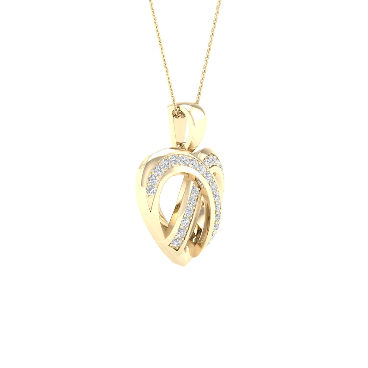 10kt Yellow Gold Diamond Heart & Love Symbol Pendant - Splendid Jewellery