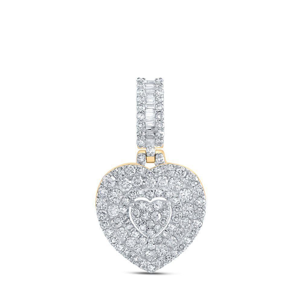 10kt Yellow Gold Diamond Heart & Love Symbol Pendant - A Captivating Expression of Love and Elegance - Splendid Jewellery