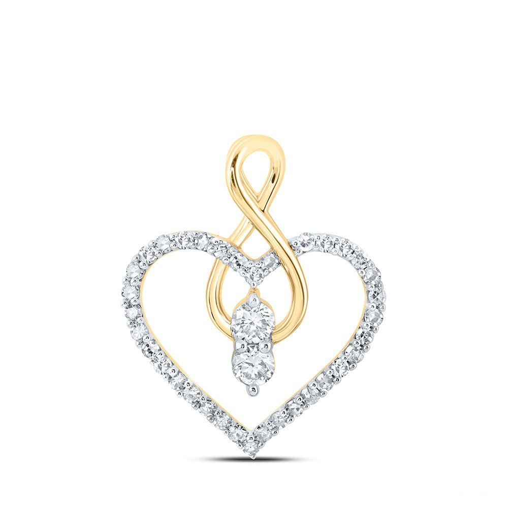 10kt Yellow Gold Diamond Heart & Love Symbol Pendant | Splendid Jewellery - Splendid Jewellery