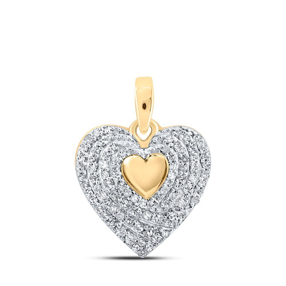 10kt Yellow Gold Diamond Heart Pendant: A Mesmerizing Symbol of Love and Elegance - Splendid Jewellery