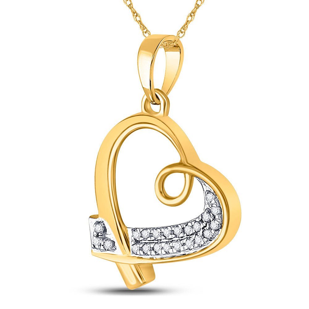 10kt Yellow Gold Diamond Heart Pendant - A Symbol of Eternal Love - Splendid Jewellery