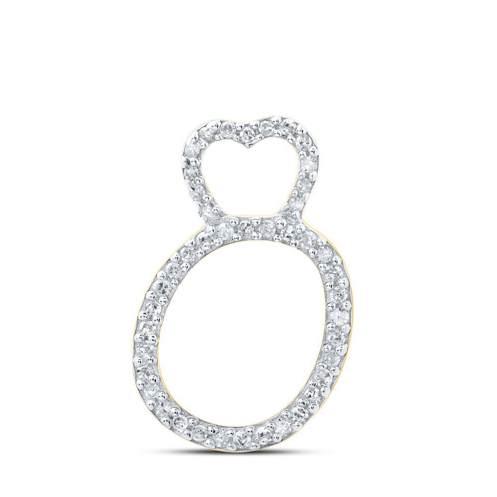 10kt Yellow Gold Diamond Initial Heart Pendant - Personalized Elegance - Splendid Jewellery