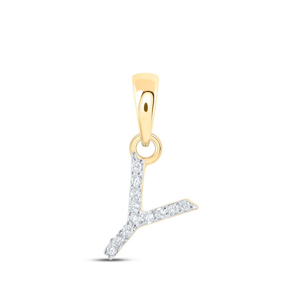 10kt Yellow Gold Diamond Initial & Letter Pendant - A Personalized Symbol of Love and Elegance - Splendid Jewellery