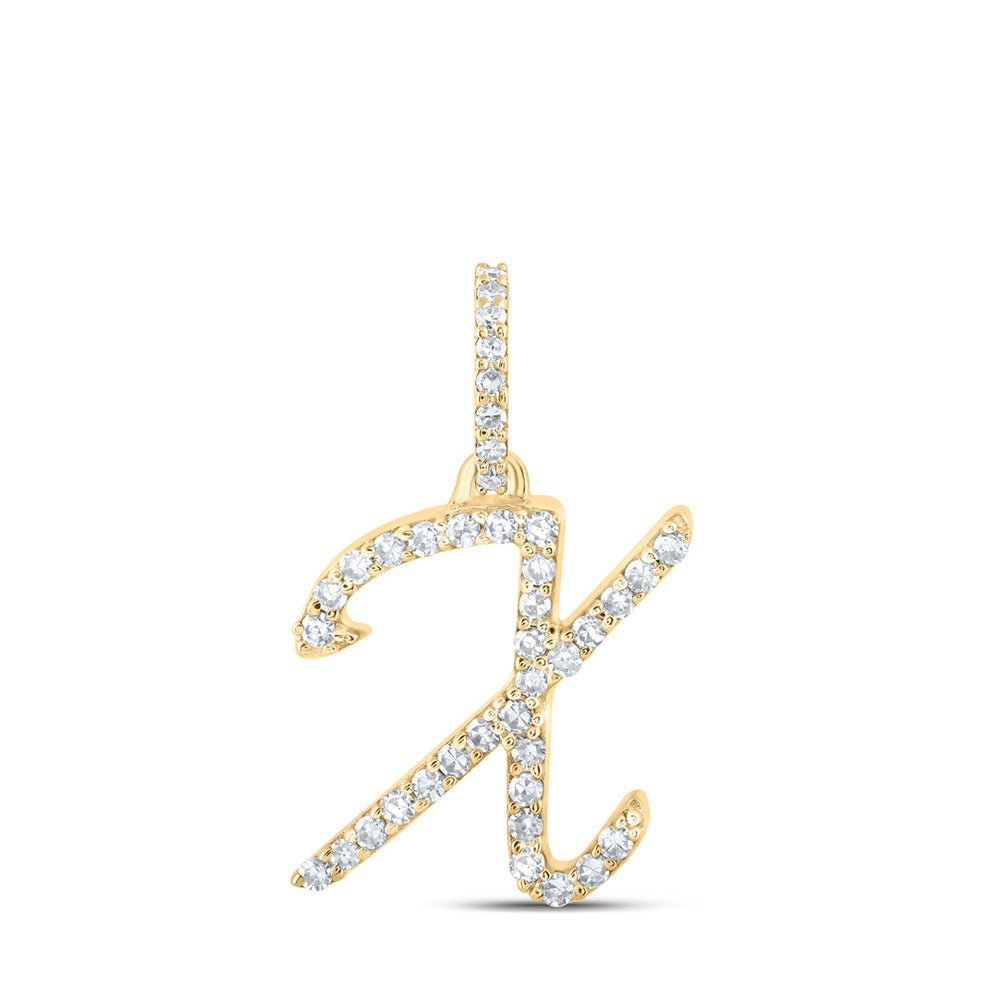 10kt Yellow Gold Diamond Initial & Letter Pendant - A Sparkling Symphony of Elegance and Individuality - Splendid Jewellery