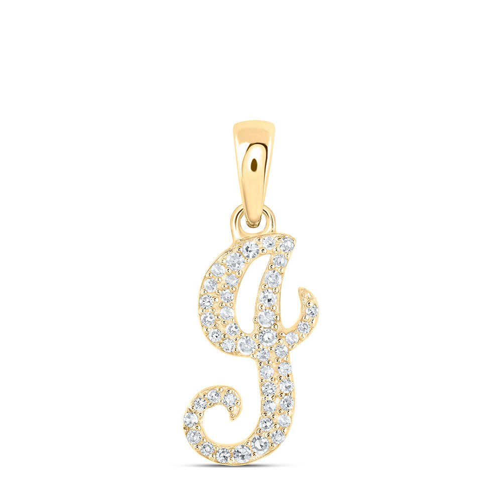10kt Yellow Gold Diamond Initial & Letter Pendant - Personalized Elegance - Splendid Jewellery