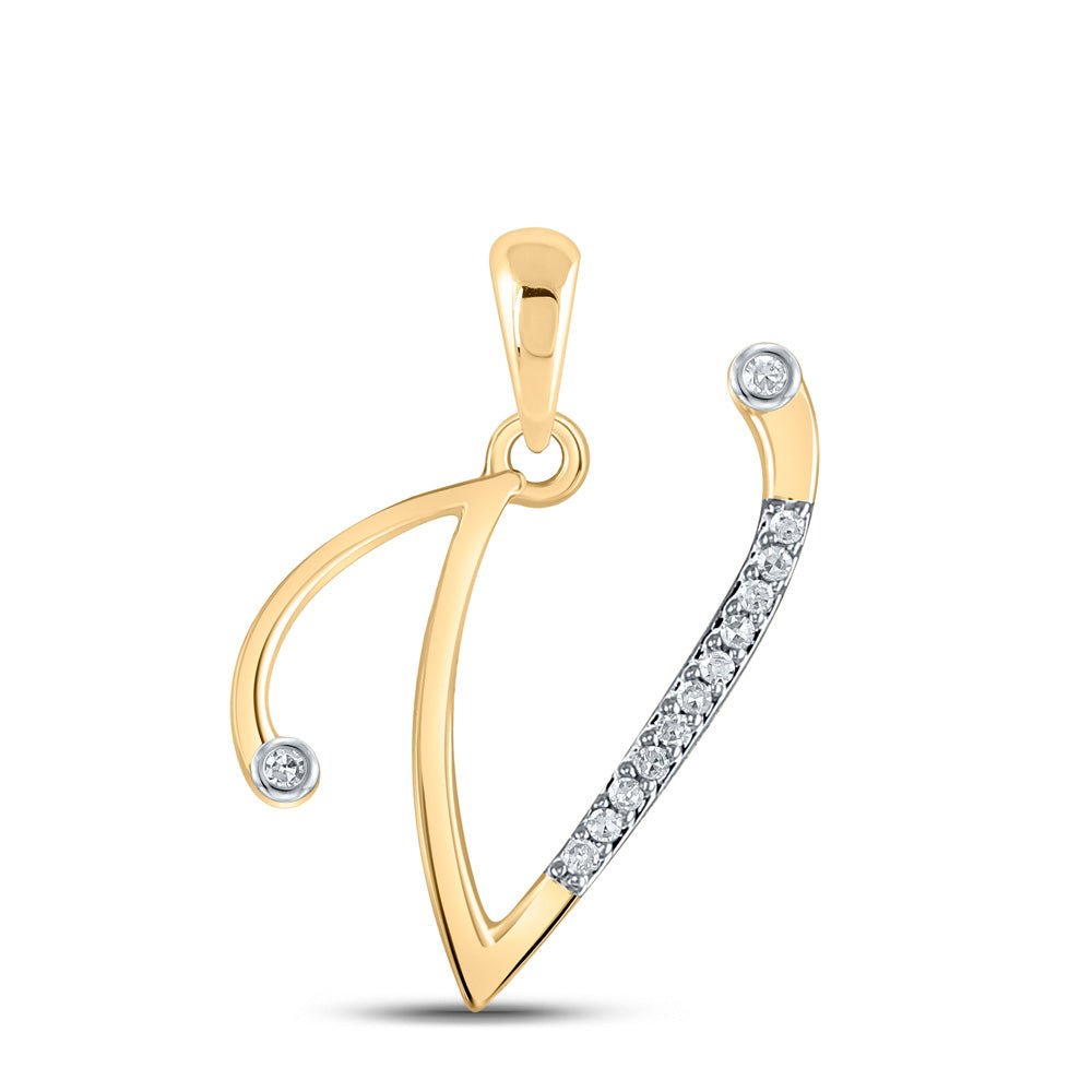 10kt Yellow Gold Diamond Initial & Letter Pendant: Personalized Elegance - Splendid Jewellery