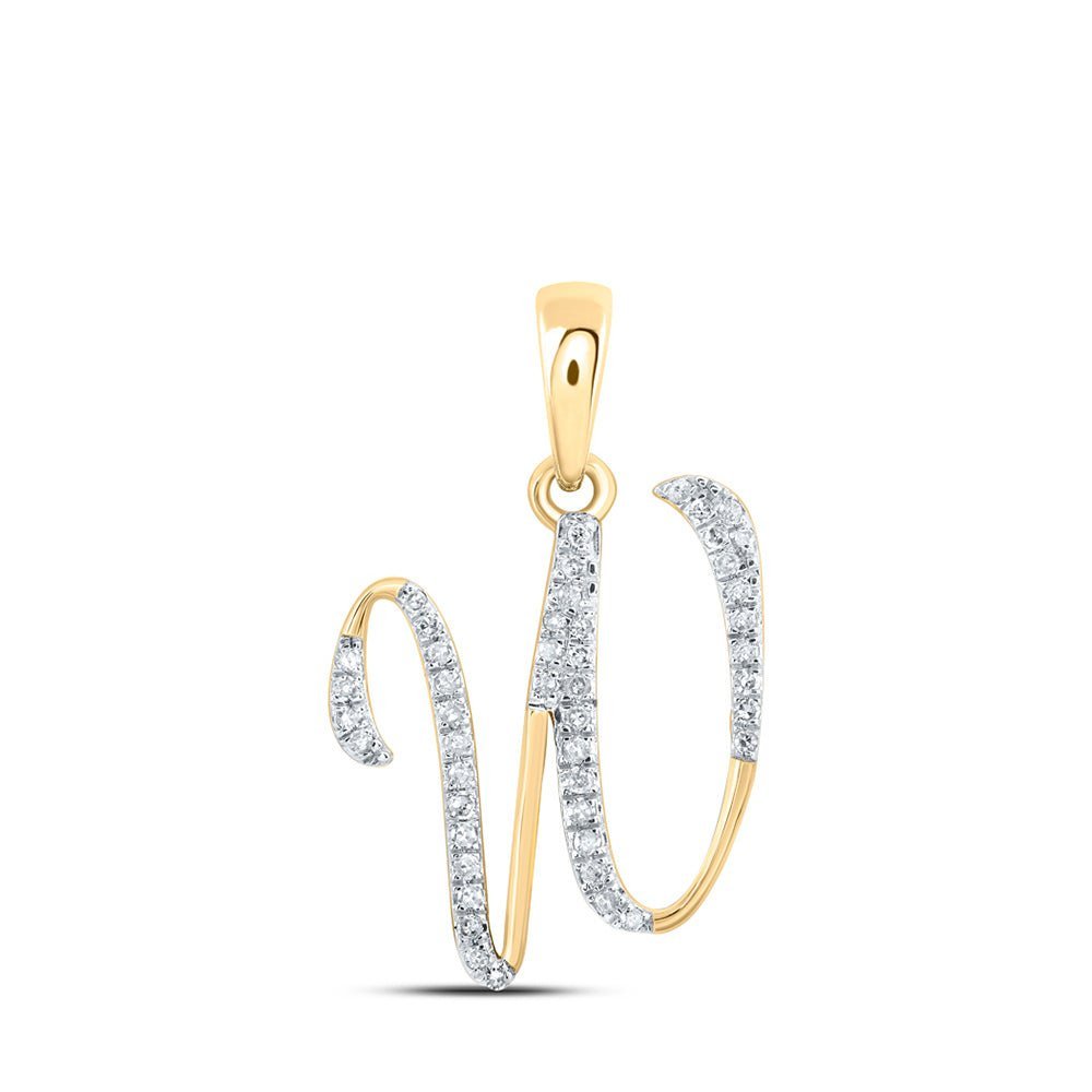 10kt Yellow Gold Diamond Initial & Letter Pendant - Personalized Elegance - Splendid Jewellery