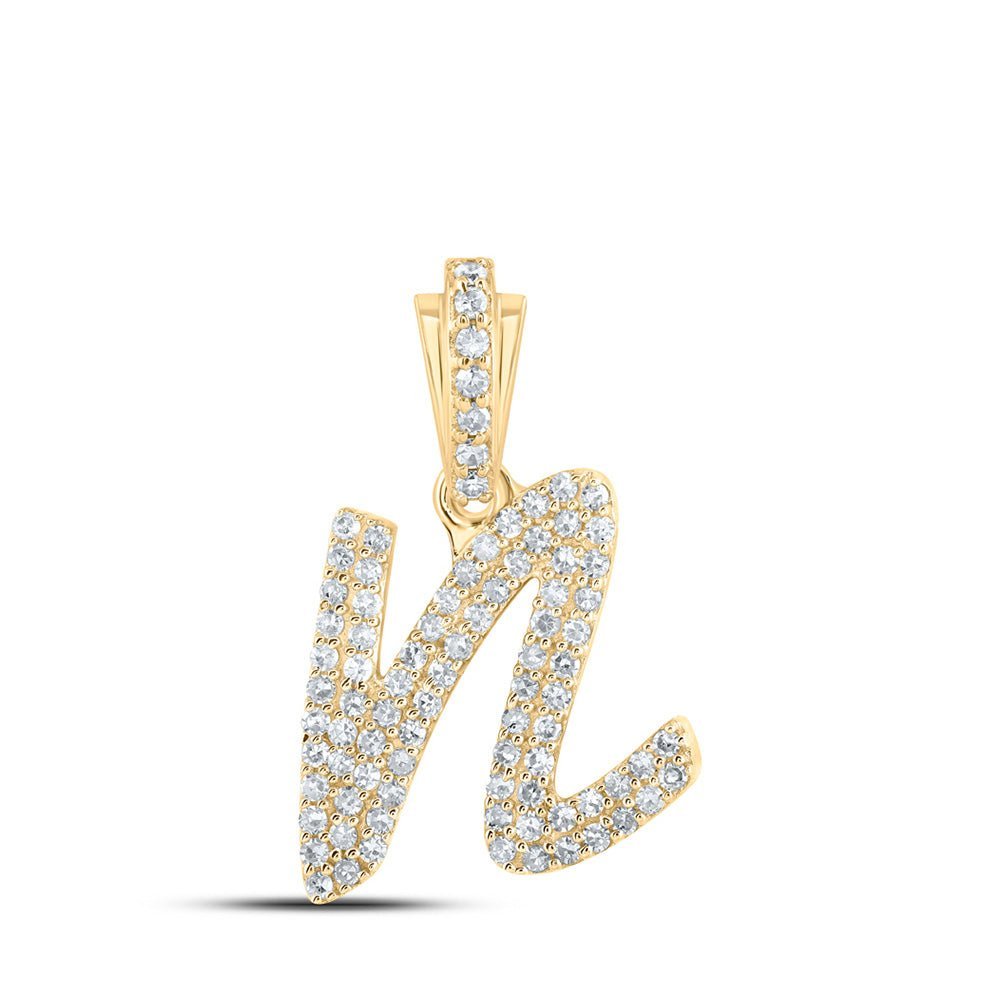 10kt Yellow Gold Diamond Initial & Letter Pendant - Personalized Elegance and Sparkle - Splendid Jewellery