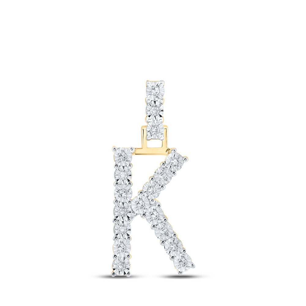 10kt Yellow Gold Diamond Initial & Letter Pendant - Personalized Elegance in Every Sparkle - Splendid Jewellery