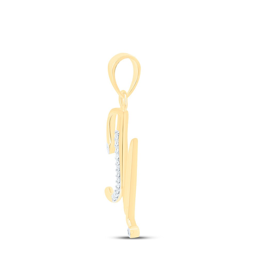 10kt Yellow Gold Diamond Initial M Pendant Necklace | Natural Round Diamonds - Splendid Jewellery