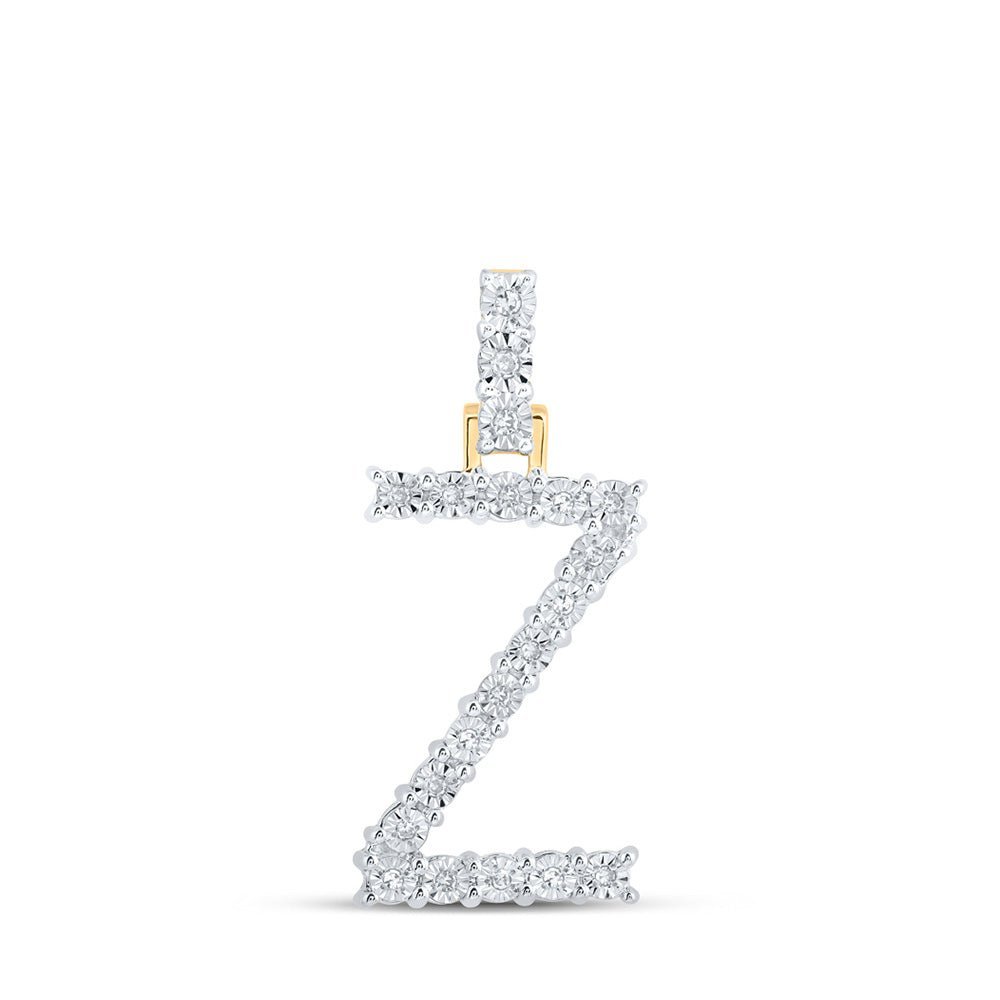 10kt Yellow Gold Diamond Initial Necklace - Personalized Elegance - Splendid Jewellery