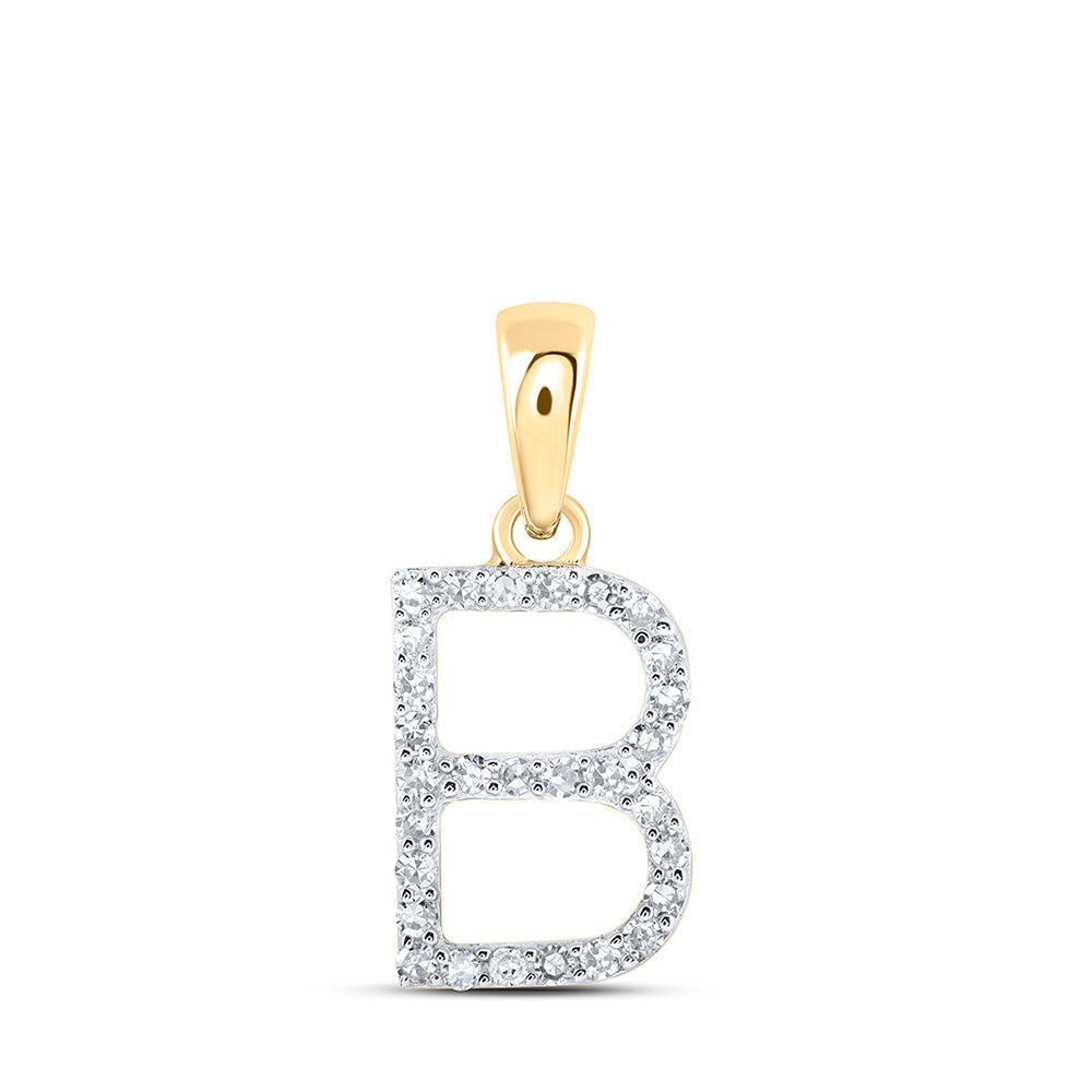 10kt Yellow Gold Diamond Initial Pendant - Personalized Elegance - Splendid Jewellery