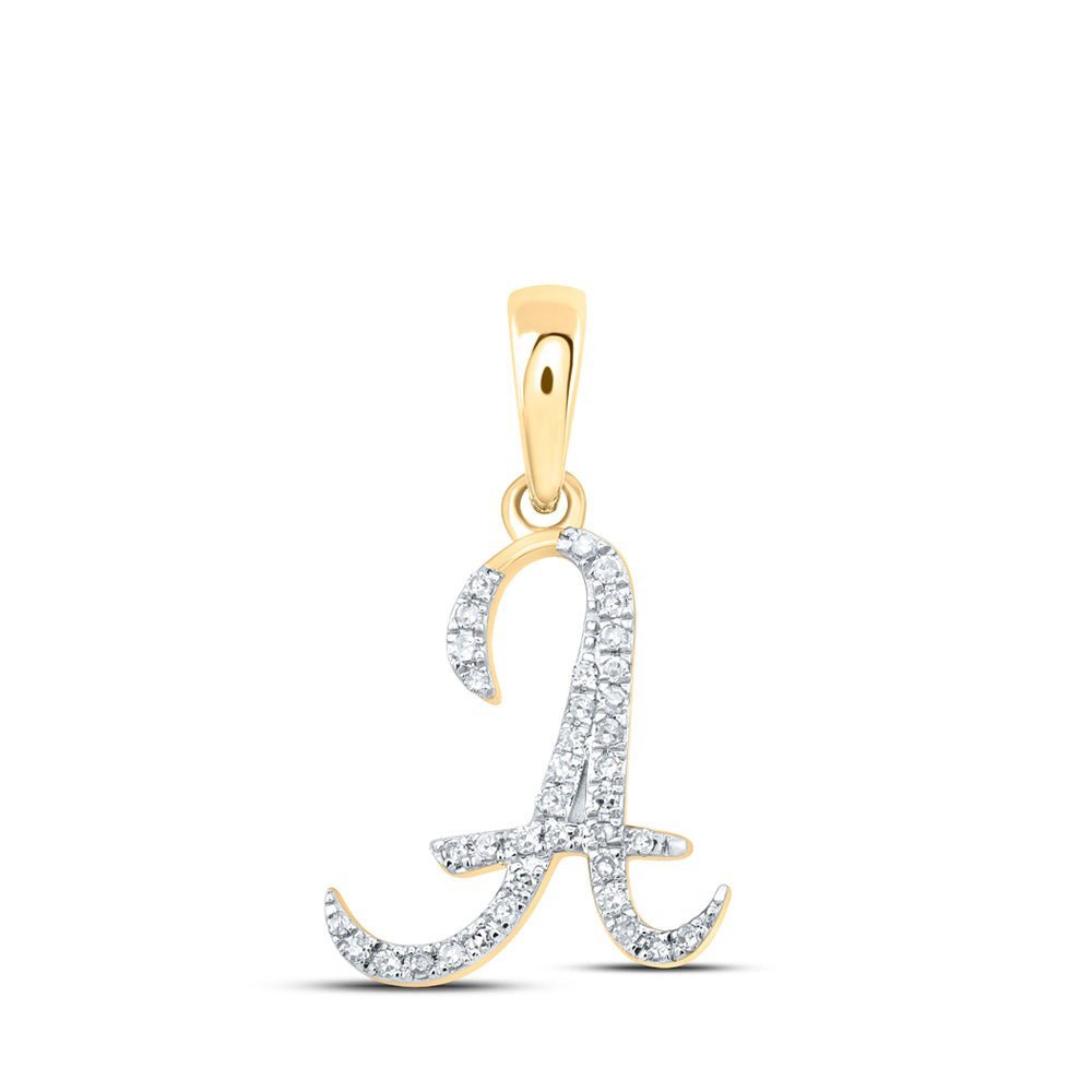 10kt Yellow Gold Diamond Initial Pendant - Personalized Elegance - Splendid Jewellery