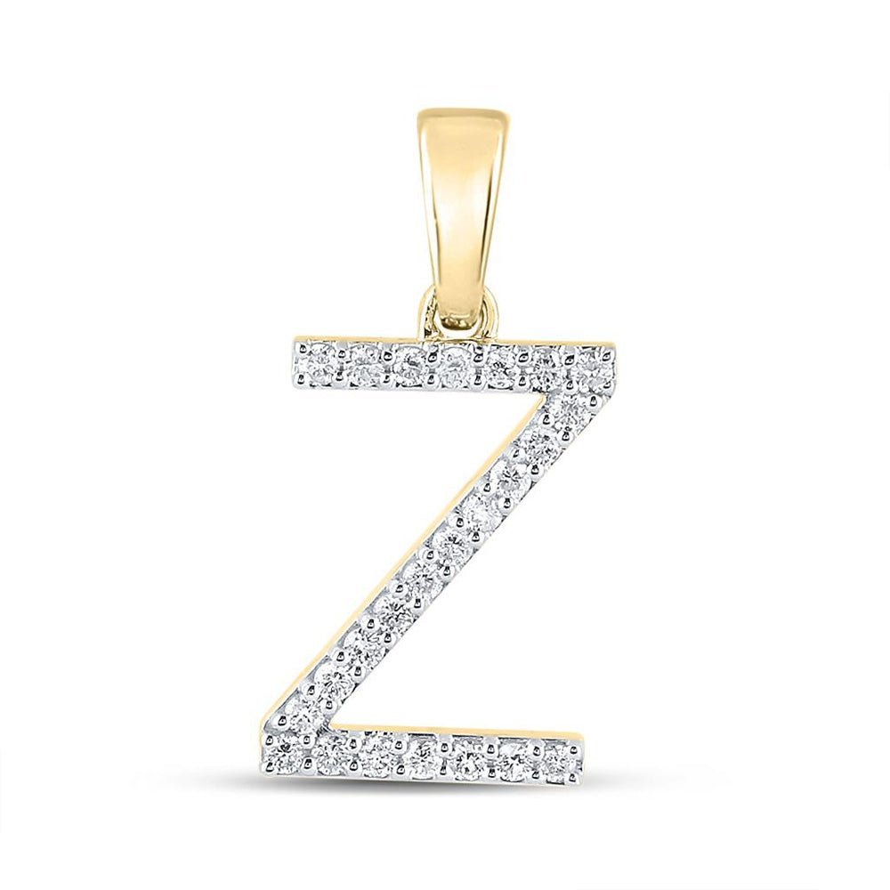 10kt Yellow Gold Diamond Initial Pendant - Personalized Elegance and Brilliance - Splendid Jewellery