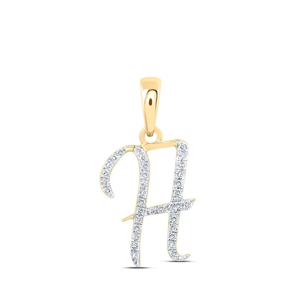 10kt Yellow Gold Diamond Initial Pendant - Personalized Elegance and Dazzling Brilliance - Splendid Jewellery