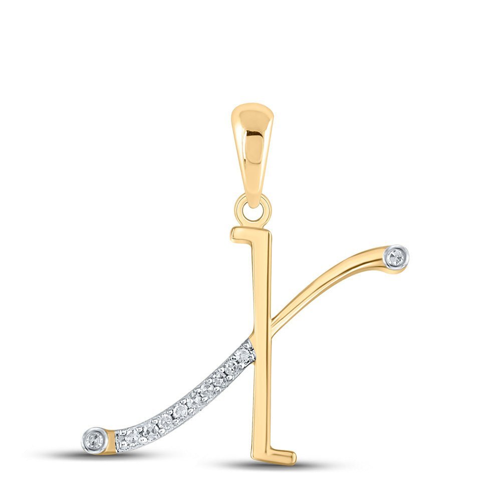 10kt Yellow Gold Diamond Initial Pendant - Personalized Elegance and Sparkle - Splendid Jewellery