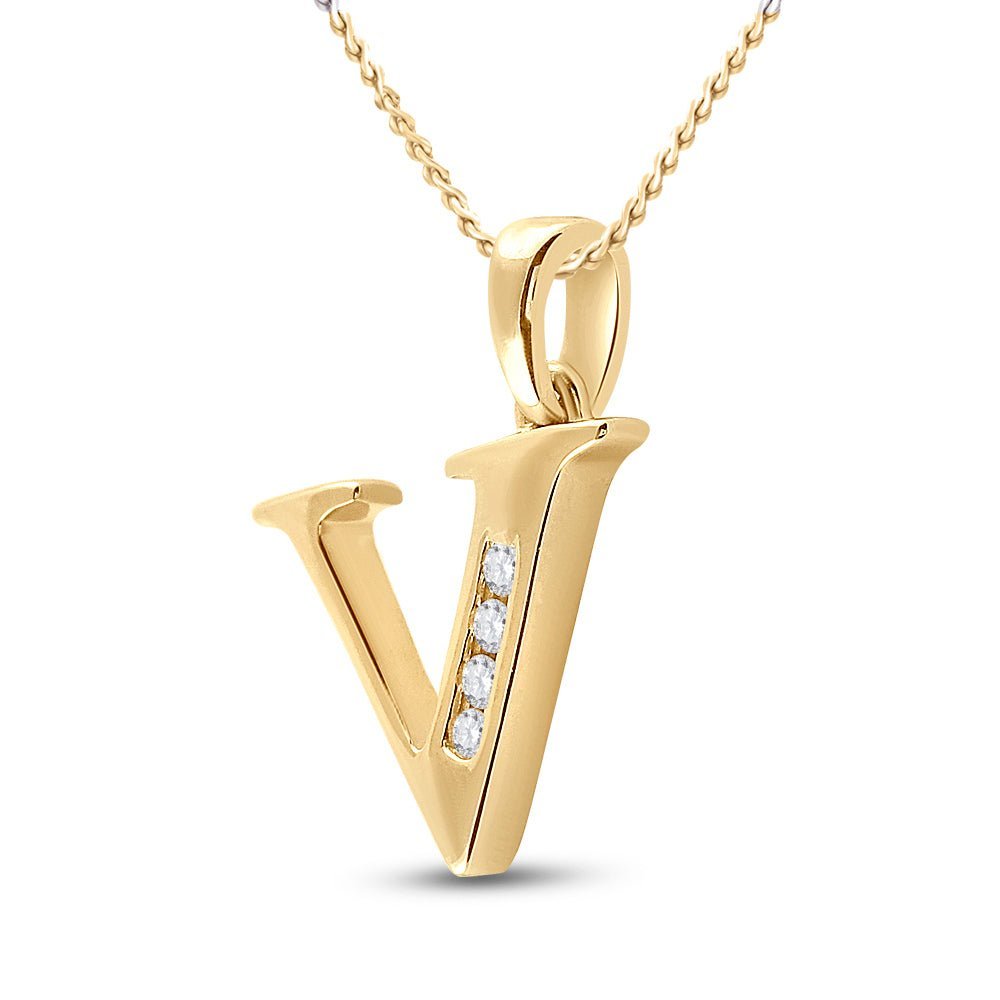 10kt Yellow Gold Diamond Initial Pendant: Personalized Elegance in Every Letter - Splendid Jewellery