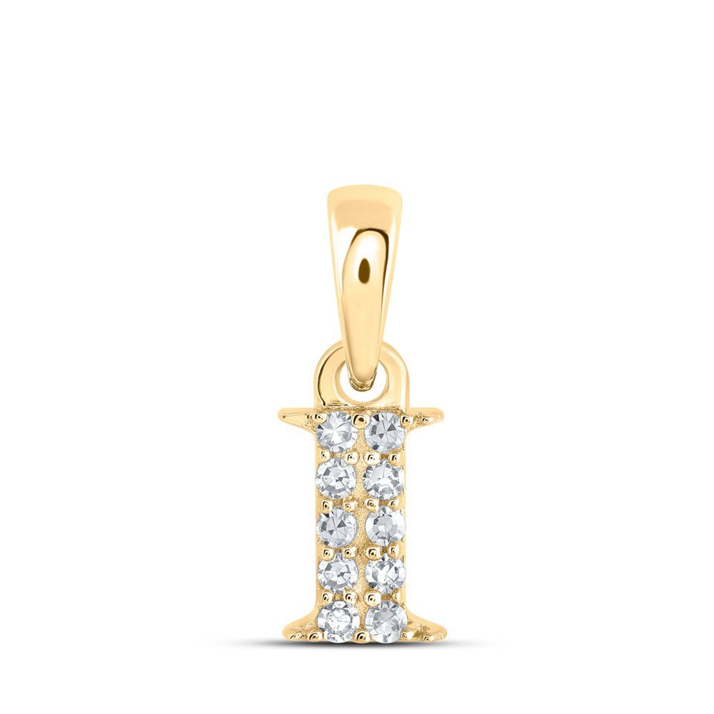 10kt Yellow Gold Diamond Initial Pendant | Personalized Letter Necklace - Splendid Jewellery