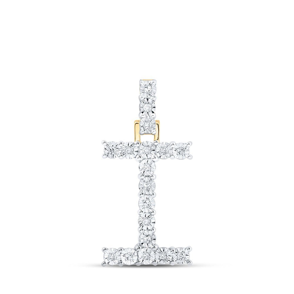 10kt Yellow Gold Diamond Initial Pendant | Personalized Letter Necklace with Sparkling Diamonds - Splendid Jewellery