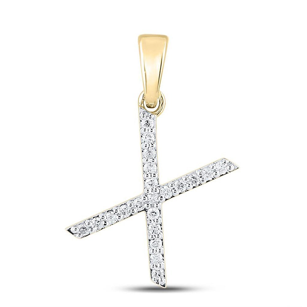 10kt Yellow Gold Diamond Initial X Pendant - A Timeless Expression of Elegance and Individuality - Splendid Jewellery