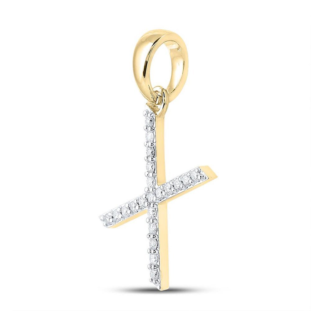 10kt Yellow Gold Diamond Initial X Pendant - A Timeless Expression of Elegance and Individuality - Splendid Jewellery