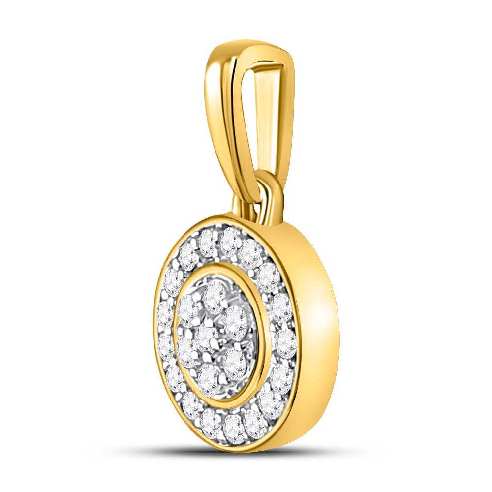 10kt Yellow Gold Flower Blossom Diamond Cluster Pendant - Splendid Jewellery