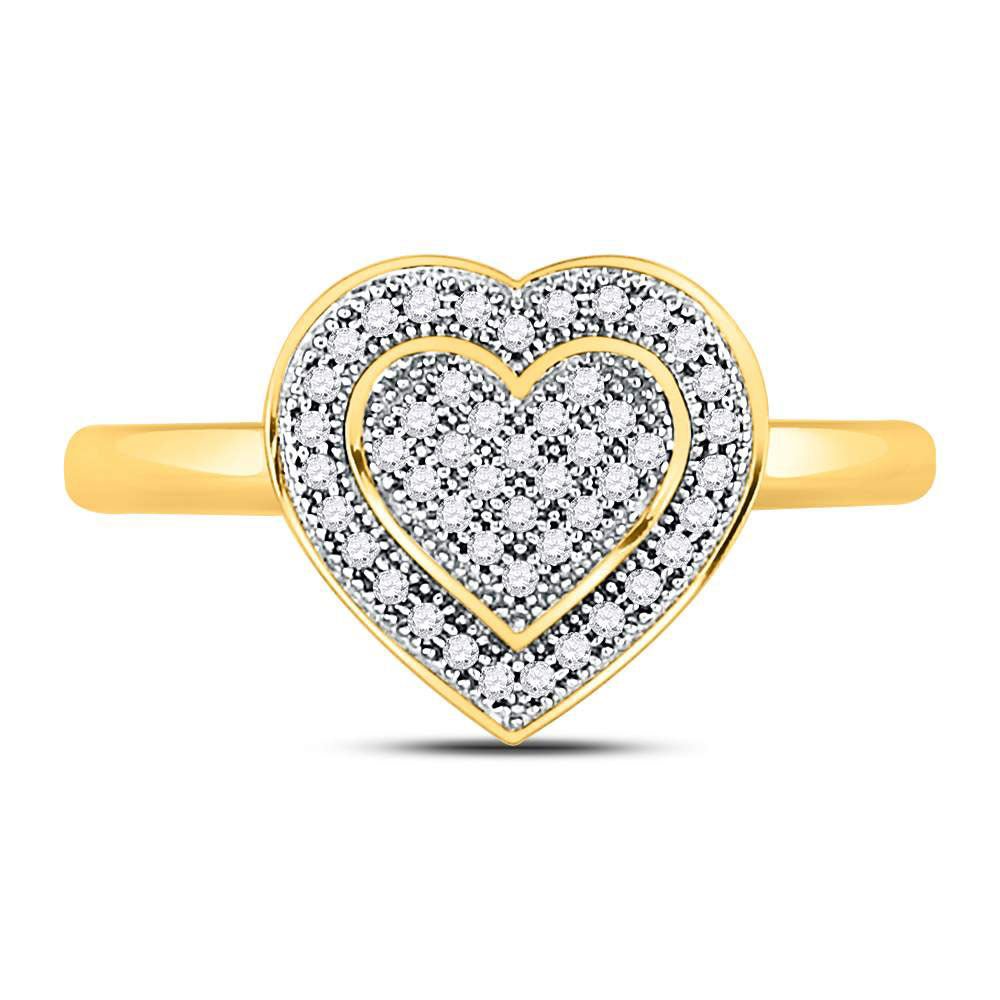 10kt Yellow Gold Heart - Shaped Diamond Ring: A Radiant Symbol of Love and Elegance - Splendid Jewellery