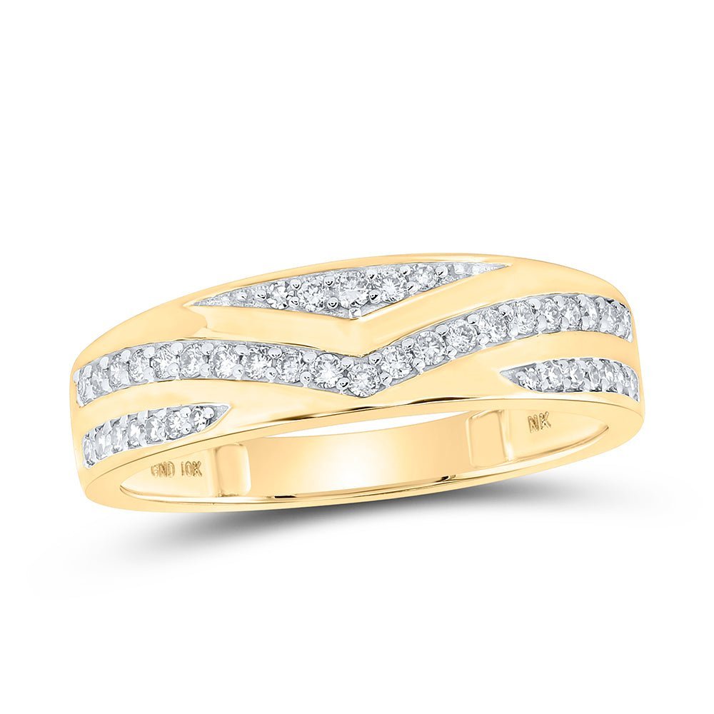 10kt Yellow Gold His Hers Round Diamond Cluster Matching Wedding Set 1 - 1/5 Cttw | Eternal Love Collection - Splendid Jewellery