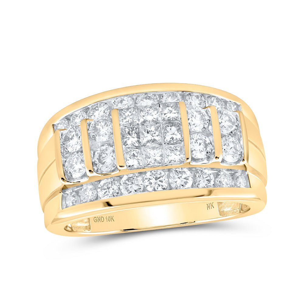 10kt Yellow Gold Men's Diamond Band Ring - Elegant and Masculine Sparkle - Splendid Jewellery