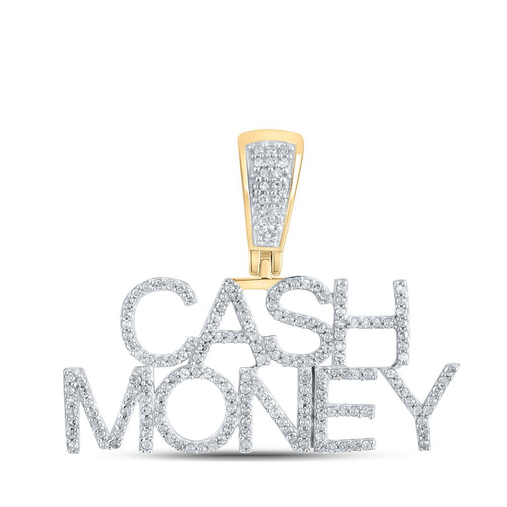 10kt Yellow Gold Men's Diamond Cash Money Charm Pendant - A Dazzling Statement Piece - Splendid Jewellery