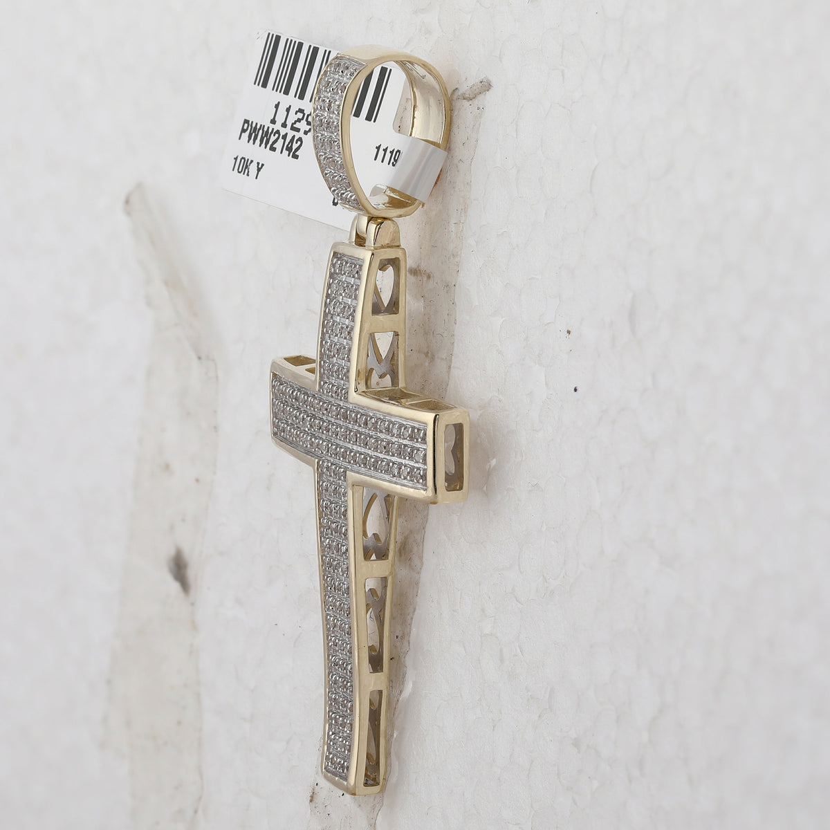 10kt Yellow Gold Men's Diamond Cross Charm Pendant - 1/2 Cttw - Splendid Jewellery
